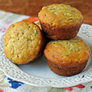 Banana Zucchini Muffins on a plate