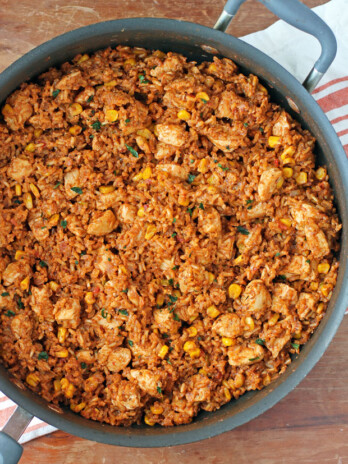 Chicken Taco Rice Skillet overhead
