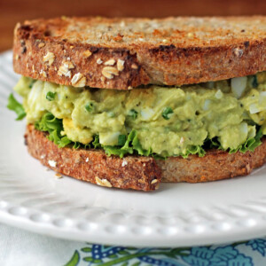 Avocado Egg Salad on a sandwich