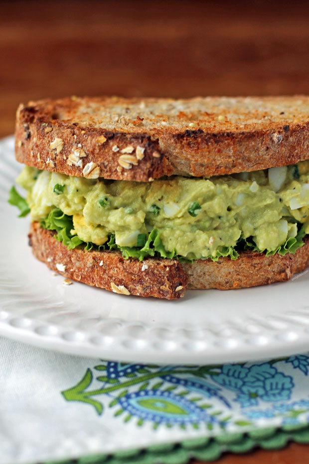 Avocado Egg Salad on a sandwich