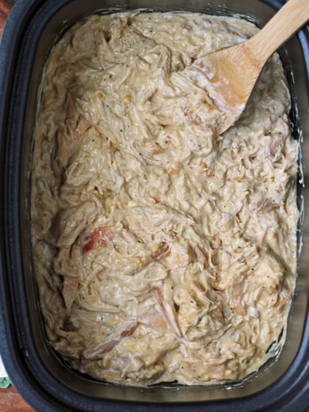 Slow Cooker Creamy Italian Chicken in the pot