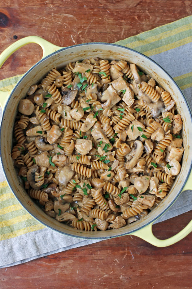 Creamy Chicken Marsala Pasta in a pot