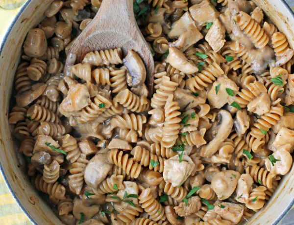 One-Pot Creamy Chicken Marsala Pasta - Emily Bites