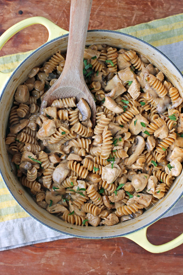 One-Pot Creamy Chicken Marsala Pasta - Emily Bites