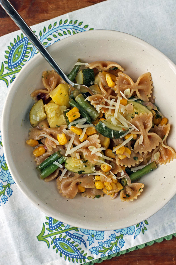 Summer Vegetable Pasta in a bowl