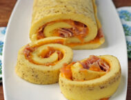 Ham and Cheese Omelet Roll sliced