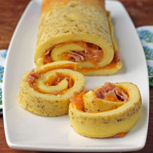 Ham and Cheese Omelet Roll sliced