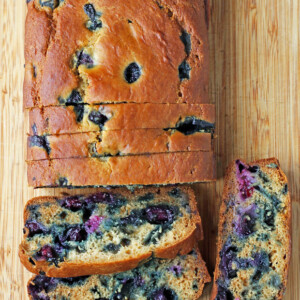 Blueberry Bread sliced overhead