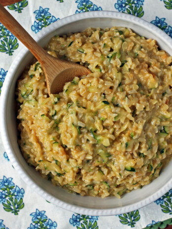 Cheesy Zucchini Rice overhead shot