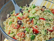 Mediterranean Couscous Salad in a serving bowl