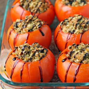 Sausage Stuffed Tomatoes close up