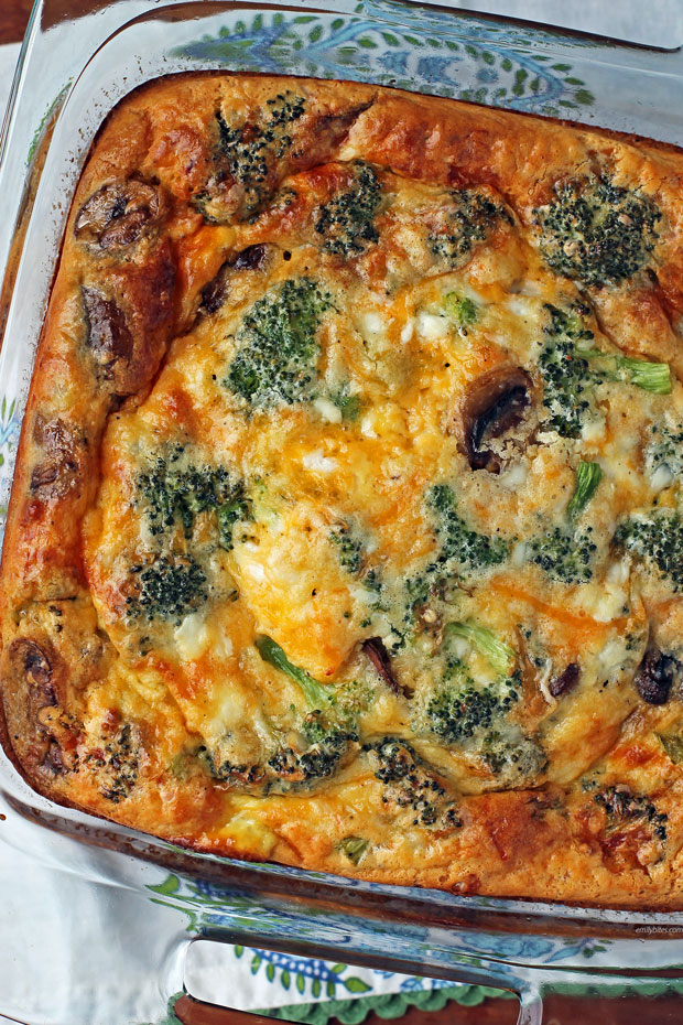 Three Cheese Broccoli Brunch Bake overhead