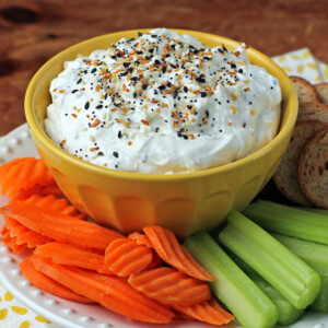 Everything Cream Cheese Dip with veggies