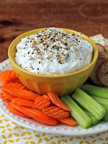 Everything Cream Cheese Dip with veggies