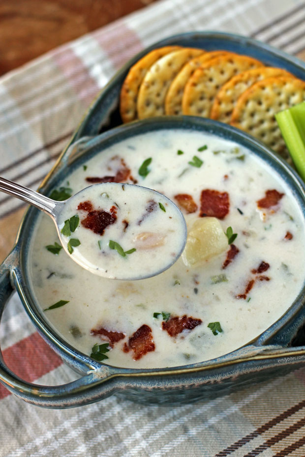 Spoonful of New England Clam Chowder
