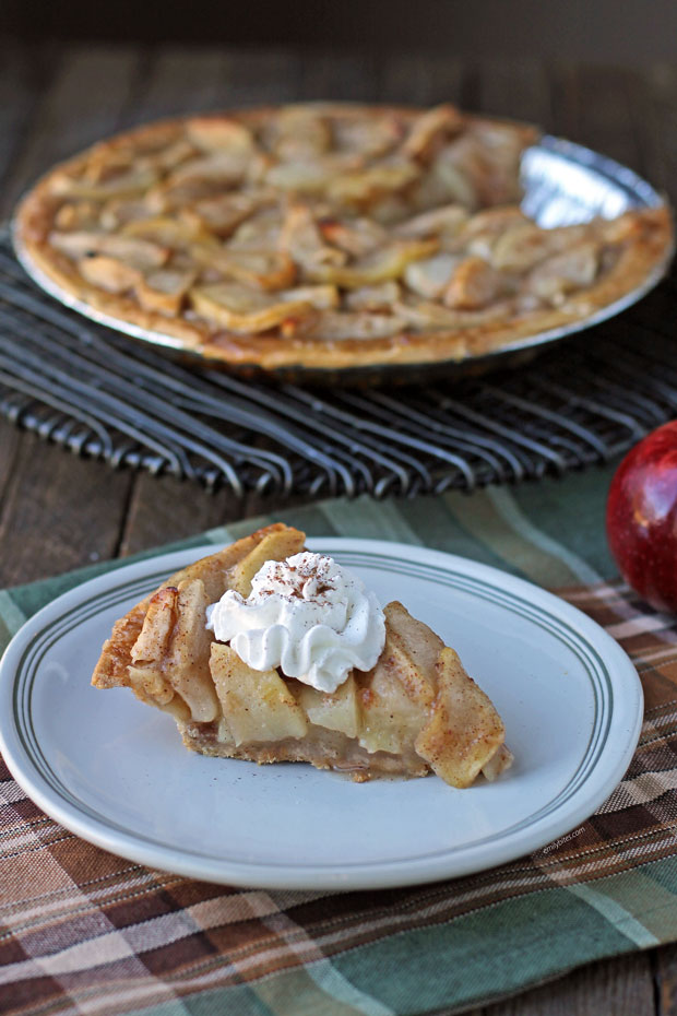 Topless Apple Pie slice with whipped cream