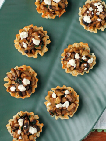 Goat Cheese Mushroom Tartlets overhead