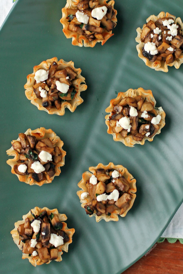 Goat Cheese Mushroom Tartlets overhead