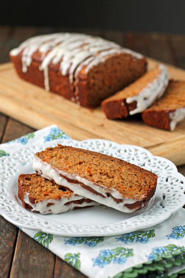 Carrot Cake Bread slices on a plate
