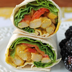 Honey Mustard Chicken Wrap on a plate