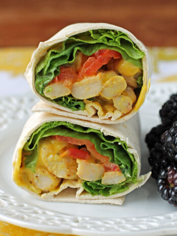 Honey Mustard Chicken Wrap on a plate