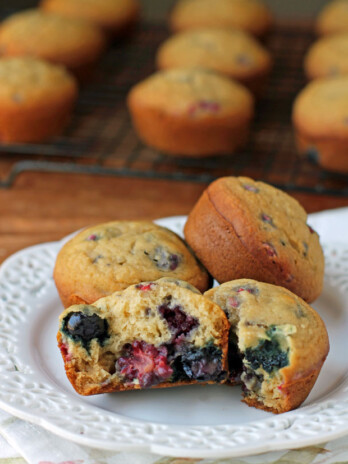 Triple Berry Muffin broken open