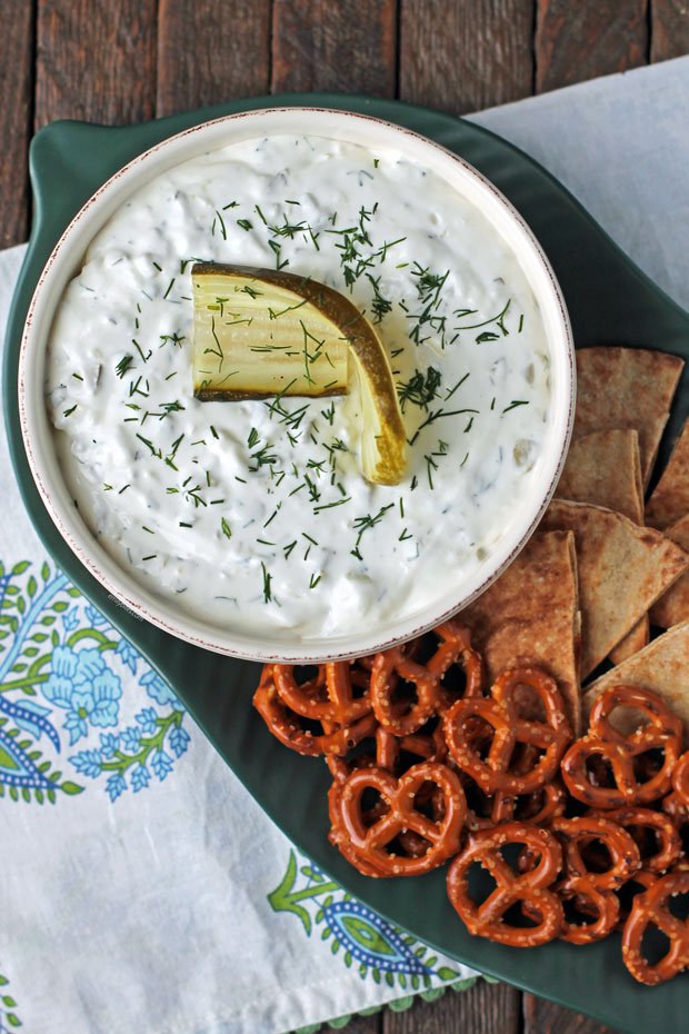 Dill Pickle Dip in a bowl