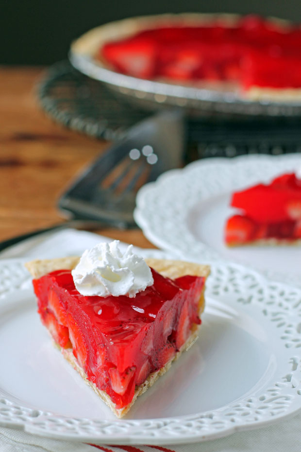 Strawberry Jello Pie plated