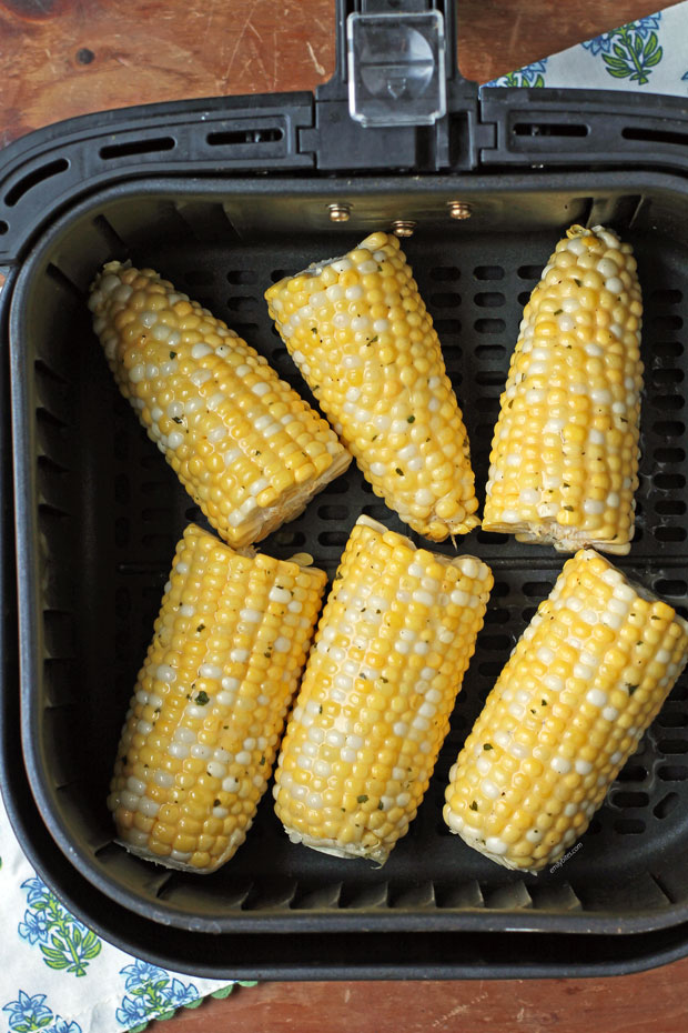 Ranch Corn on the Cob ready to air fry