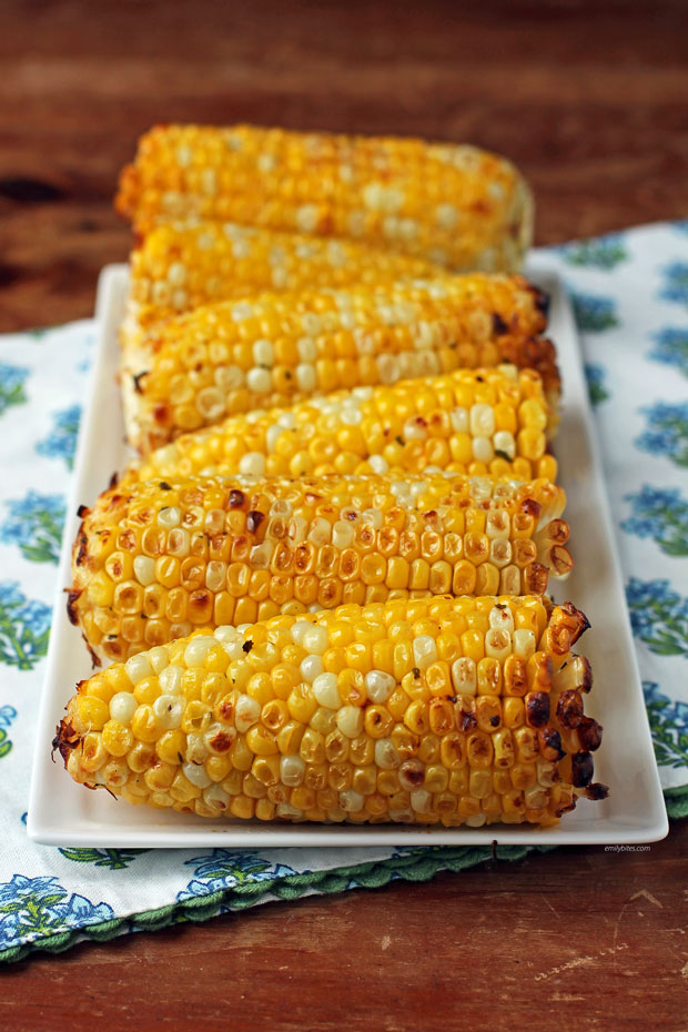 Air Fryer Ranch Corn on the Cob - Emily Bites