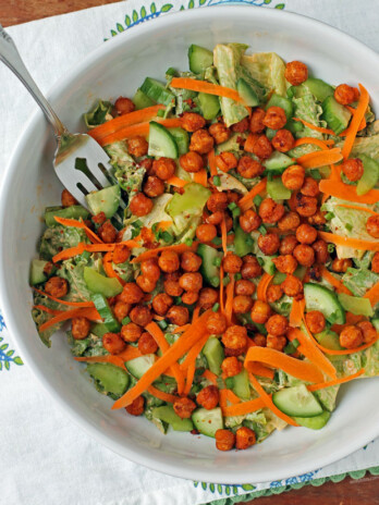 Buffalo Roasted Chickpea Salad overhead view