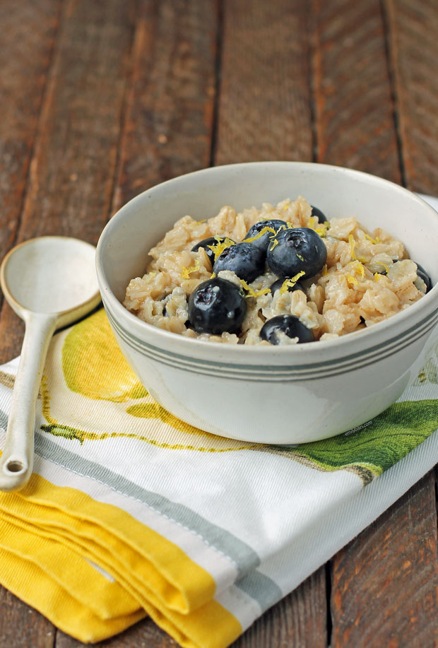 Lemon Blueberry Oatmeal in a bowl