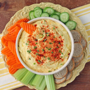 Deviled Egg Dip served with veggies
