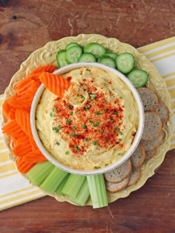 Deviled Egg Dip served with veggies