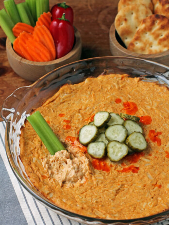 Nashville Hot Chicken Dip with celery