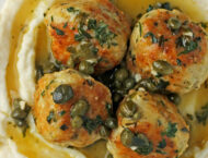 Chicken Piccata Meatballs close up