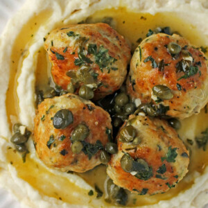 Chicken Piccata Meatballs close up