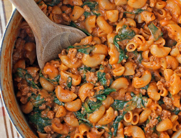 One-Pot Beefy Creamy Tomato Pasta - Emily Bites