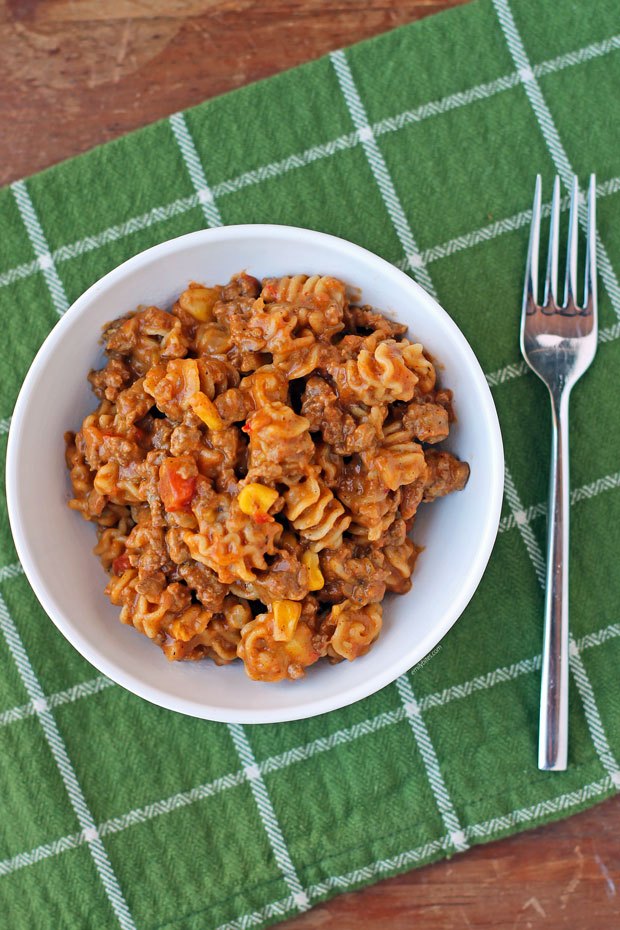 One-Pot Taco Pasta in a bowl