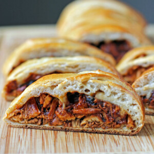 Barbecue Chicken Pizza Braid slice