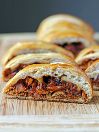 Barbecue Chicken Pizza Braid slice