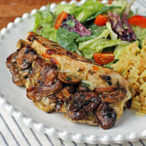 Mushroom and Mozzarella Stuffed Chicken close up