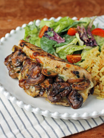 Mushroom and Mozzarella Stuffed Chicken close up