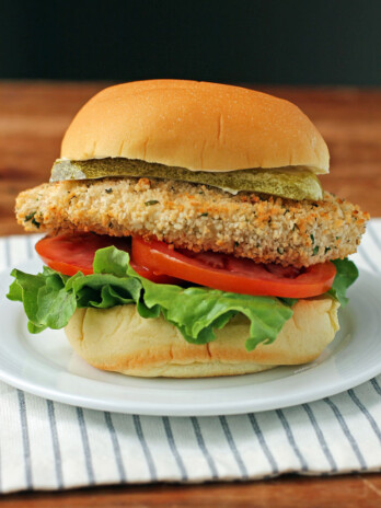 Crispy Pickle-Brined Chicken Sandwich on a plate