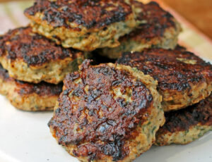 Apple Chicken Sausage Patties on a plate