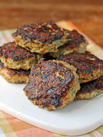 Apple Chicken Sausage Patties on a plate
