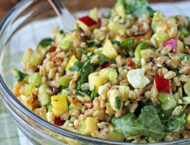 Apple Farro Salad in a serving bowl