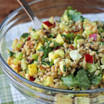 Apple Farro Salad in a serving bowl