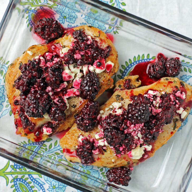 Feta and Blackberry Chicken Breasts close up