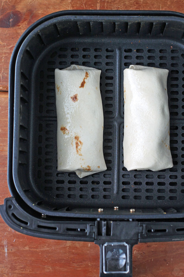 Beef and Bean Chimichangas in the air fryer